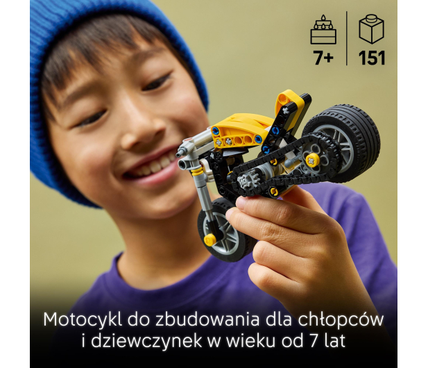 LEGO TECHNIC 42225 Żółty motocykl - 1489548 - zdjęcie 4